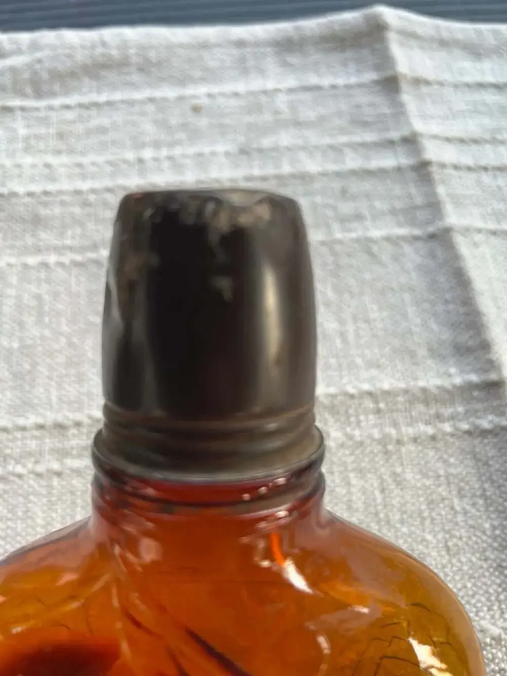 Vintage Paul Jones Spiritus Frumenti Embossed Amber Whiskey Flask
